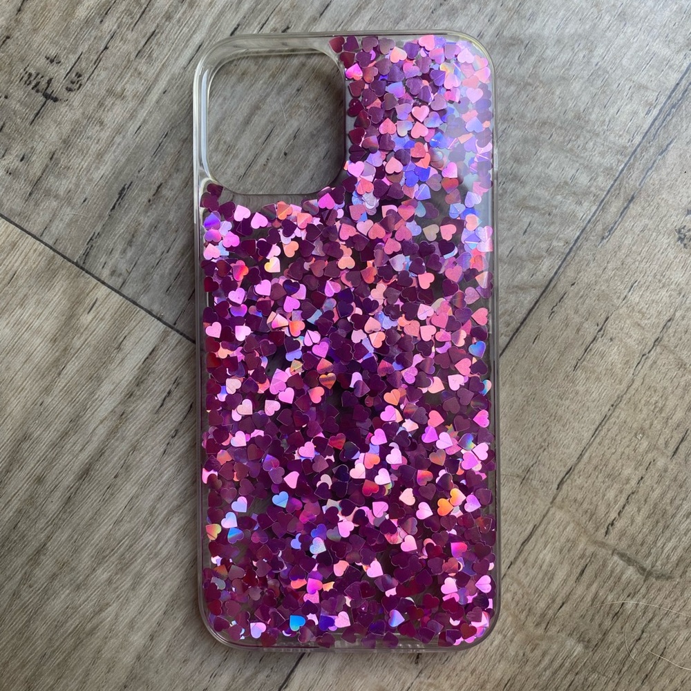 iPhone 12 prom max pink heart phone case